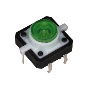 Taster za PCB montažu 12x12x7.3mm LED zeleni