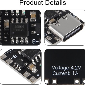 TP4057 Modul za punjenje Li-ion baterija sa USB-C konektorom i zaštitom (500mA - 1A) - Img 4