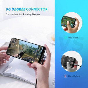 UGREEN USB-C na USB-C Kabl 60W 1m – Ugaoni 90 Stepeni (Crni/Sivi) - Img 5