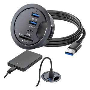 USB hub USB3.0 A M-2xUSB3.0+USB-C+SD/TF (MicroSD) "Mount-In-Desk" 1.5m - Img 7