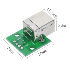 USB Tip-B Ženski na DIP 4-pin Adapter Pločica 2.54mm - Breakout Modul - Img 7