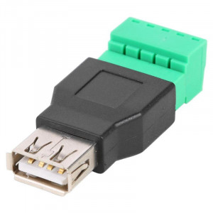 USB Ženski na Terminal Block Adapter 5-pin (Bez Lemljenja) - Vijčani Konektor sa Klemama