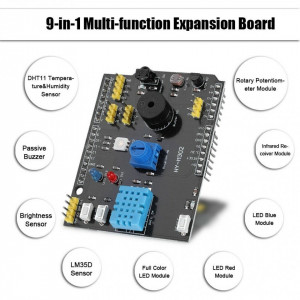 9-u-1 Multifunkcionalni Shield za Arduino UNO - Senzori, LED i Buzzer
