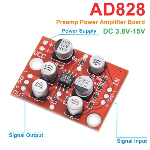AD828 Stereo Audio Pretpojačalo Modul DC 3.8V-15V za Mikrofone