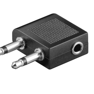 Audio adapter za slušalice u avionu - Dual 3.5mm (2x Mono na 1x Stereo)