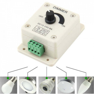 Dimer za LED rasvetu DC 12V-24V 8A sa potenciometrom - Regulator jačine svetlosti za LED trake - Img 5