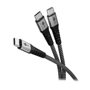 Goobay Dupli USB-C na USB-C Razdelni Kabl za Punjenje 60W Tekstilni - Img 2