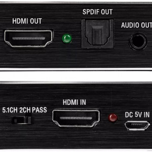 HDMI Audio Ekstraktor Konverter 4K – Uređaj za Odvajanje Zvuka iz HDMI Signala HDMI na Optički SPDIF i 3.5mm - Img 3