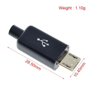 Micro USB muški konektor za lemljenje sa 5-pin kućištem (DIY komplet) - Img 3