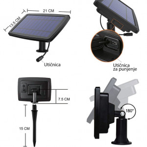 Niz LED sijalica 15 komada 15m solarni - Img 5