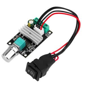 PWM Regulator Brzine DC Motora 6V-28V 3A sa Preklopnikom za Promenu Smera (Napred/Nazad)