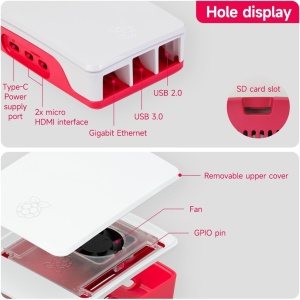 RaspberryPi 5 kućište oficijelno crveno/belo - Img 3