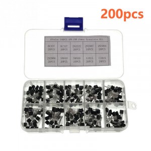 Set Tranzistora 200 komada u Kutiji – 10 Modela NPN / PNP TO-92