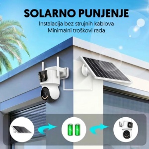 Solarna WiFi Kamera za Video Nadzor sa Dva Objektiva 4MP – AOV 24/7 Snimanje - Img 3