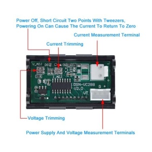 Ugradni Digitalni Voltmetar Ampermetar 0-100V 50A DC sa Eksternim Šantom - Img 3