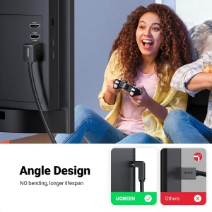 UGREEN HDMI 2.0 Kabl Pod Uglom 90 Stepeni 4K 60Hz 2m - za TV i Konzole - Img 2