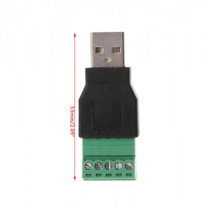 USB 2.0 Tip A Muški na 5-pinski Terminal sa Šrafovima (Bez Lemljenja) - Img 2