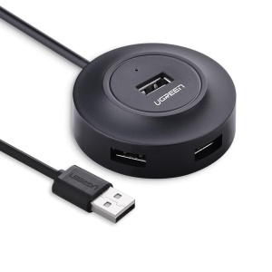 USB hub USB2.0 A M-4xUSB2.0 A F 480Mbps 1.0m crni