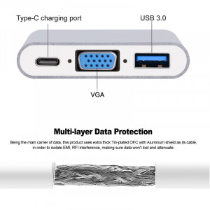 Adapter USB C muški-USB C/VGA/USB3.0 - Img 3