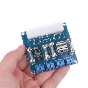 ATX Adapter Modul HU-M28W za Napajanje sa USB-om (24-pin Breakout Board) - Modul za Laboratorijsko Napajanje od PC ATX kućišta - Img 2