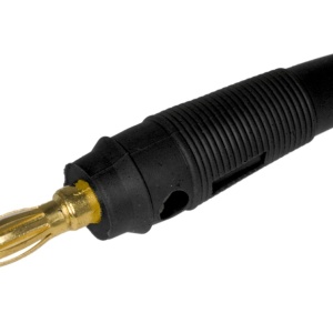 Banana 4mm pozlaćena crna