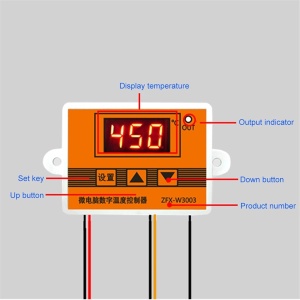 Digitalni Termostat Termoregulator ZFX-W3003 (0-450°C) 220V - Kontroler Temperature sa K-Tip Sondom - Img 4