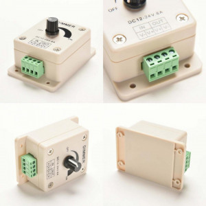 Dimer za LED rasvetu DC 12V-24V 8A sa potenciometrom - Regulator jačine svetlosti za LED trake - Img 6