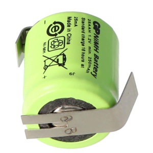 GP Batteries GP25AAH Punjiva Baterija 1.2V 250mAh NiMH 1/3 AA sa Lemnim Izvodima - Img 2