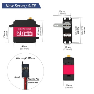 LD-27MG Digitalni Servo Motor 20kg – 270 Stepeni Metalni Zupčanici za Robotsku Ruku - Img 5