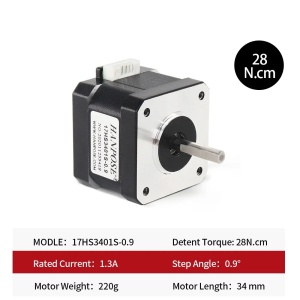NEMA 17 Step Motor 17HS3401S – 1.3A 28Ncm za 3D štampače i CNC - Img 2