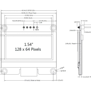 OLED displej 128x64 1.54 inča plavi - Img 2