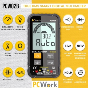 PCWork PCW02B Smart Digitalni Multimetar True RMS – 6000 tačaka - Img 2
