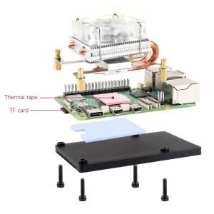 RaspberryPi 5 Low-Profile ICE Tower CPU Cooling Fan sa RGB LED osvetljenjem - Img 5