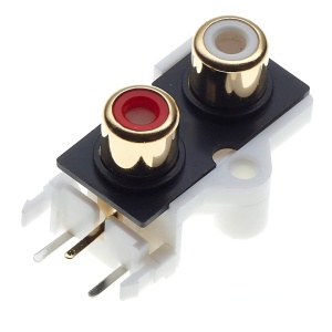 RCA F panel za PCB zlatni (2xRCA)