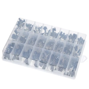 Set elektrolitskih kondenzatora 500 komada (24 vrednosti 0.1uF - 1000uF) - Img 7