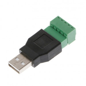 USB 2.0 Tip A Muški na 5-pinski Terminal sa Šrafovima (Bez Lemljenja) - Img 1