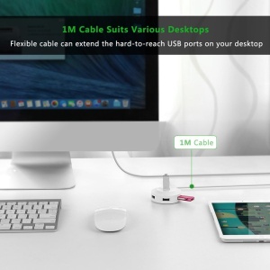 USB hub USB2.0 A M-4xUSB2.0 A F 480Mbps 1.0m beli - Img 6