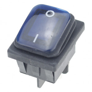 Vodootporni prekidač 30x22mm 16A 250VAC plavi