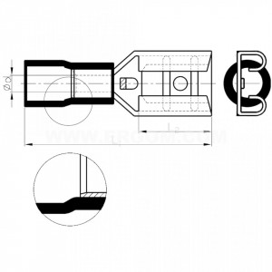 Ženska kablovska papučica 4.8mm plava - Img 2