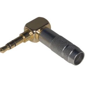 3.5mm Stereo Džek Konektor pod uglom 90° – Pozlaćeni, Metalni (Muški)