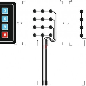 Arduino matrična membranska tastatura 4x4 sa 16 tastera - Samolepljiva - Img 7