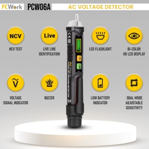 Bezkontaktni tester napona PCWork PCW06A (12V-1000V) sa LCD ekranom - Img 2