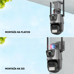 Dual Wi-Fi Kamera za Video Nadzor 4K - Dva Objektiva, PTZ Rotaciona i iCSee - Img 5