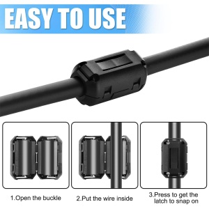 Feritni Filter za Kabl 5mm – EMI / RFI Prigušivač Šuma i Smetnji za Audio, Video i USB Kablove