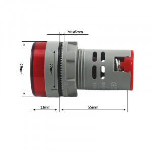 LED voltmetar 60-500VAC 22mm crveni - Img 7