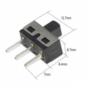 Minijaturni Klizni Prekidač SS12D10 ON-ON (3 pina) 3A 250V - Img 3