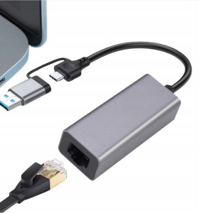 Mrežni Adapter 2-u-1 USB-C + USB 3.0 na Gigabit Ethernet RJ45 (1000Mbps) - Img 3
