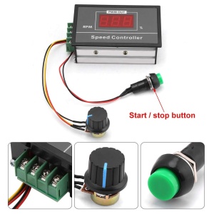 PWM Regulator Brzine DC Motora 6V-60V 30A sa Displejom i Start/Stop Tasterom - Img 3