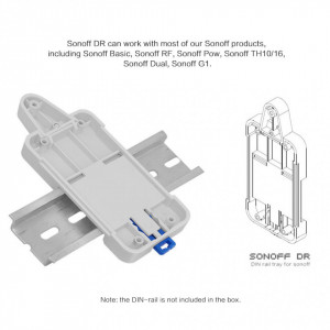 SONOFF DR Nosač za DIN Šinu – Adapter za Pametne Prekidače (Basic/RF/Pow/TH16) - Img 3
