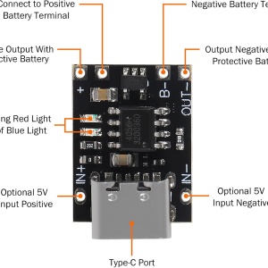 TP4057 Modul za punjenje Li-ion baterija sa USB-C konektorom i zaštitom (500mA - 1A) - Img 5
